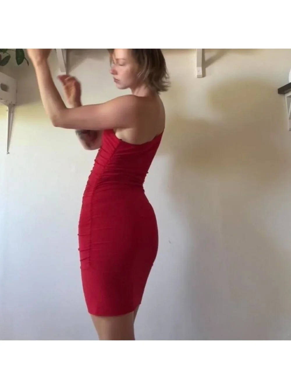 Y2K One Shoulder Ruched Mini-Dress— FD - Picture 2 of 6